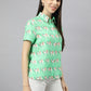 Valbone Women’s Green Modal Silk Printed Shirt