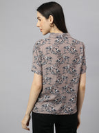 Valbone Women’s Grey Modal Silk Printed Shirt