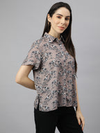 Valbone Women’s Grey Modal Silk Printed Shirt