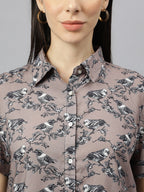 Valbone Women’s Grey Modal Silk Printed Shirt