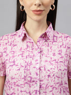 Valbone Women’s Pink Modal Silk Printed Shirt
