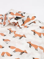 Valbone Women’s White Modal Silk Animal Printed Shirt Half Sleeves