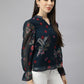 Valbone Women’s Green Georgette Floral Print Top