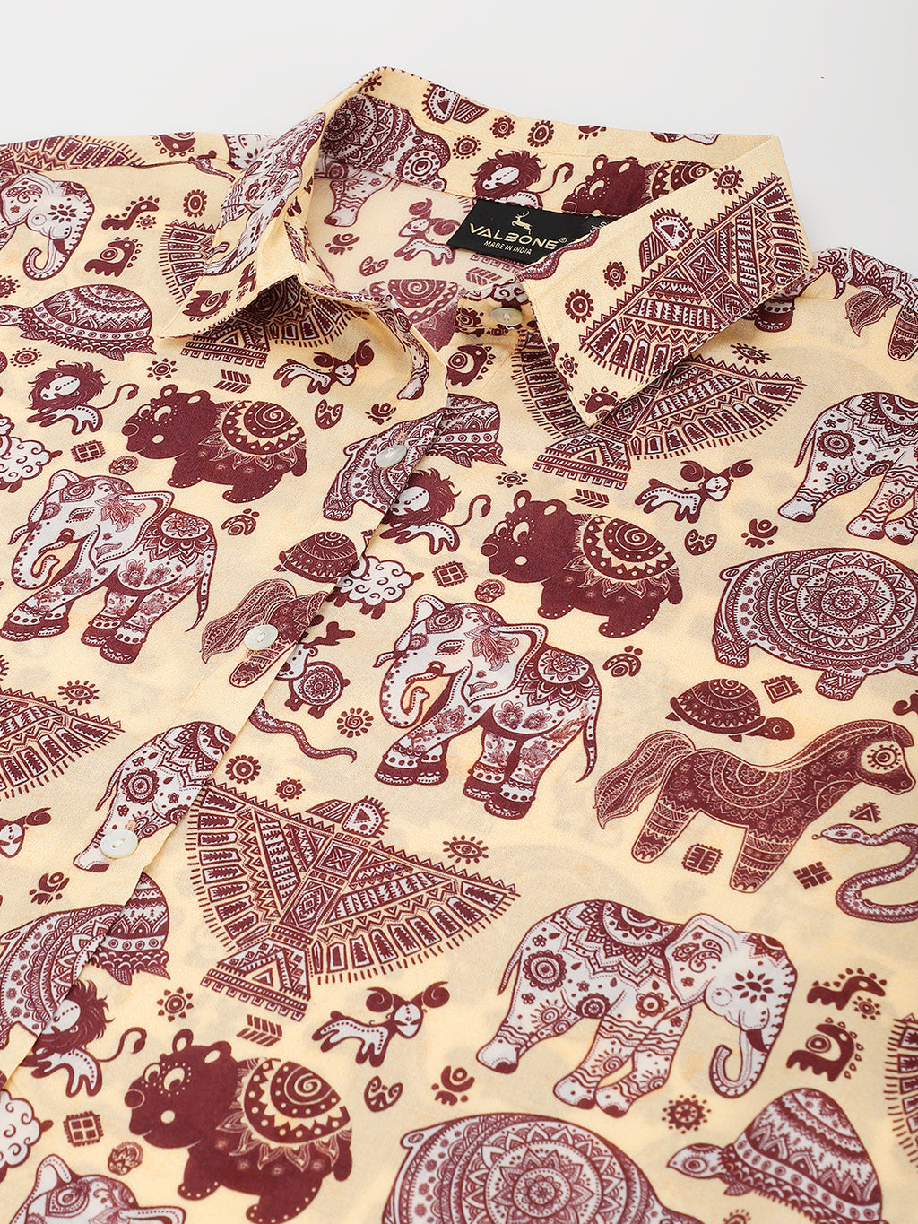 Valbone Women’s Maroon Modal Silk Printed Shirt