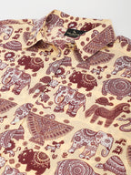 Valbone Women’s Maroon Modal Silk Printed Shirt