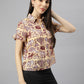 Valbone Women’s Maroon Modal Silk Printed Shirt